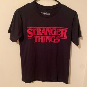 Netflix Stranger Things logo graphic tee- black- M